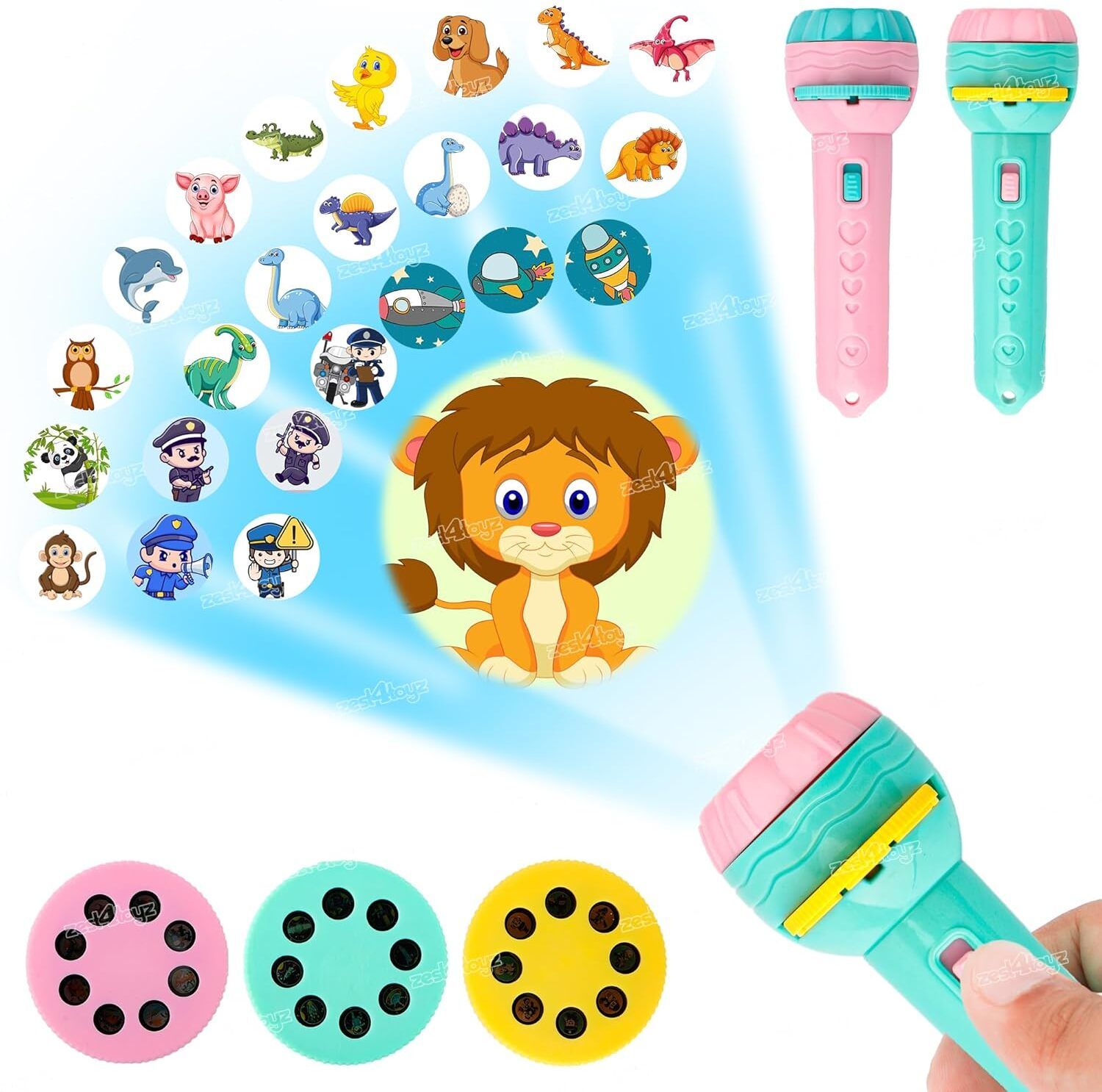 bozzy Flash Projector Slide Light Toy with 3 Slides & 24 Patterns for Learning-picture-27