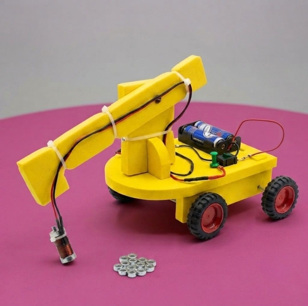 erhindia DIY Electromagnetic Crane STEM Learning Science Project Working Model Kit-picture-18
