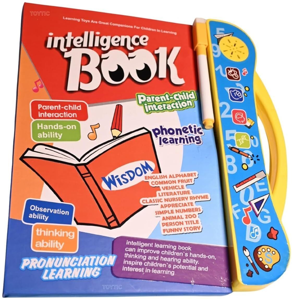 Interactive Children Intelligence Book | Learn ABC, Words Numbers Shapes Animals