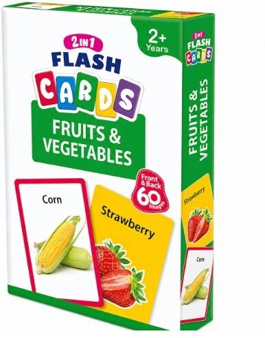 pmh 2 in 1 Flash Cards Fruits and Vegetables, 60 Images, Front & Back-picture-20