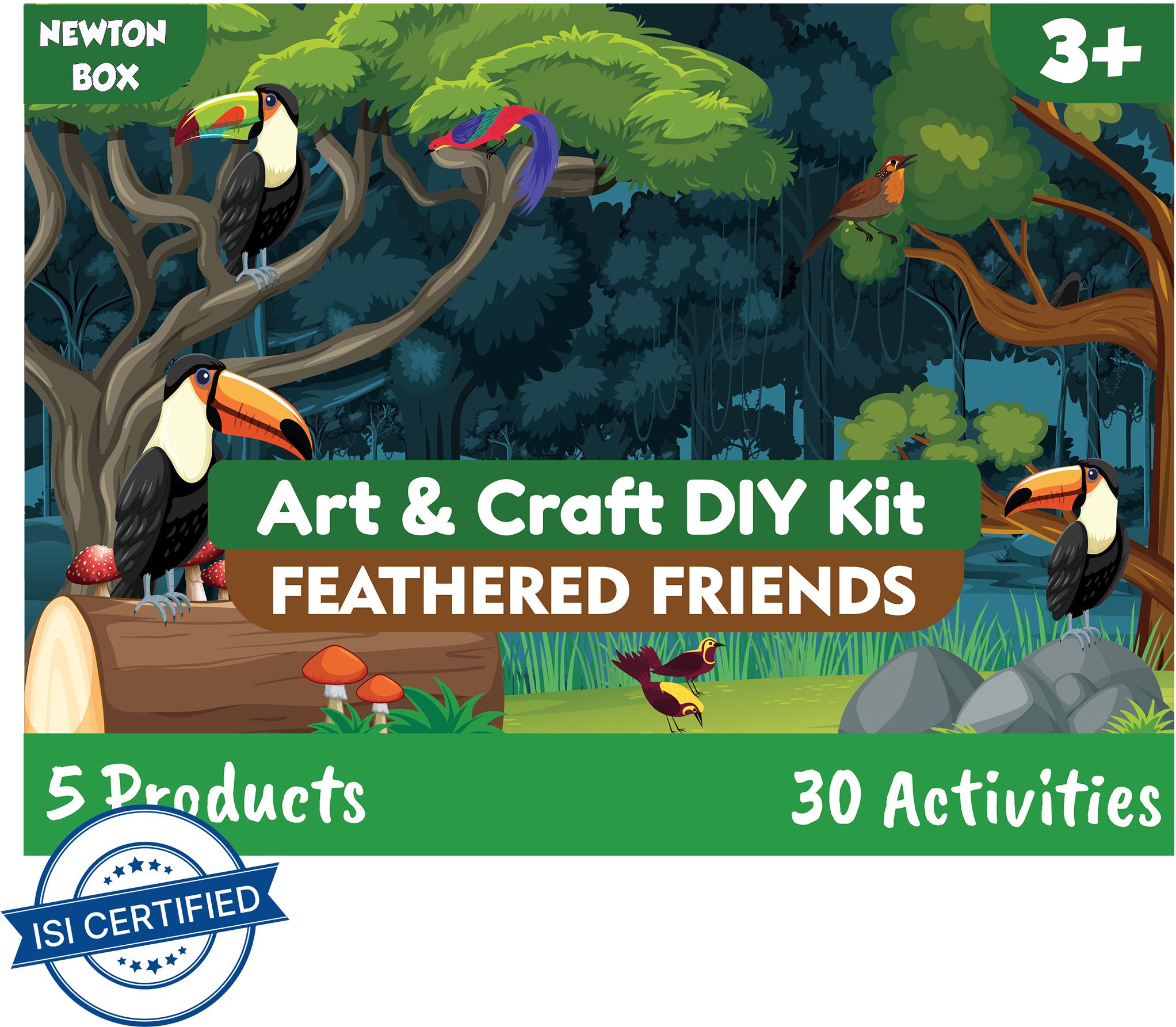 "Newton Box 5 in 1 Art and Craft DIY Kit | Feathered Friednds Theme "