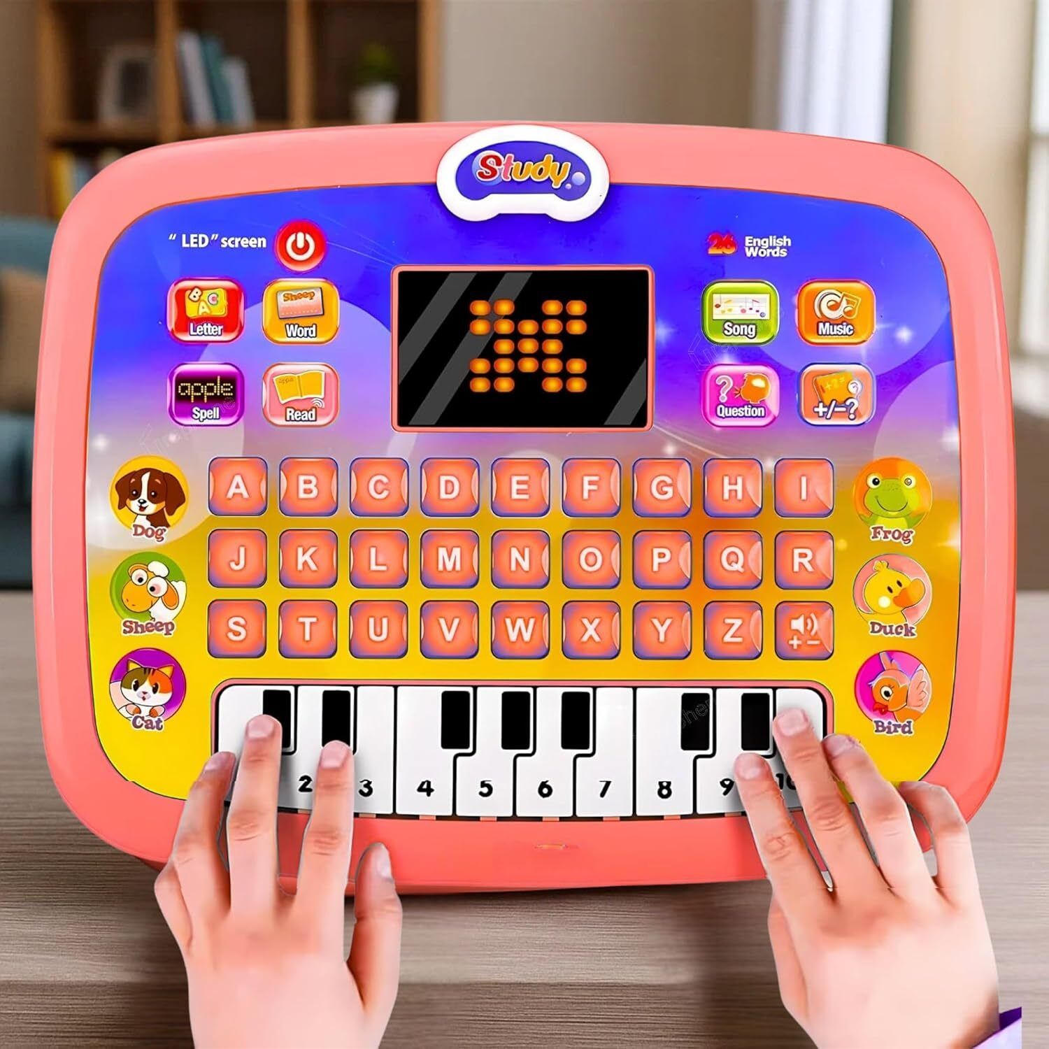 Kids Study Laptop Toy with LED Display, Music & Piano Keyboard-image-25
