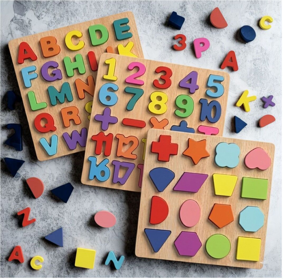 beauty bright Wooden Educational Learning Board ABC Number Shape Puzzle for Kids B1T709-picture-26