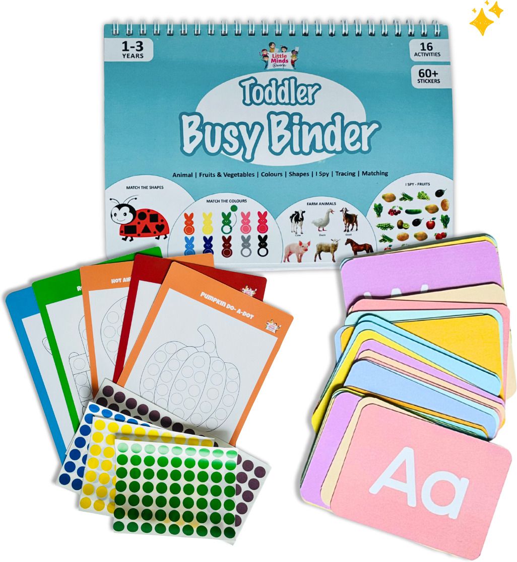 little minds at work 3-in-1 Toddler Activity Combo| Busy Binder, ABC Flash Cards & Dot Fun Sheets Kit-picture-18