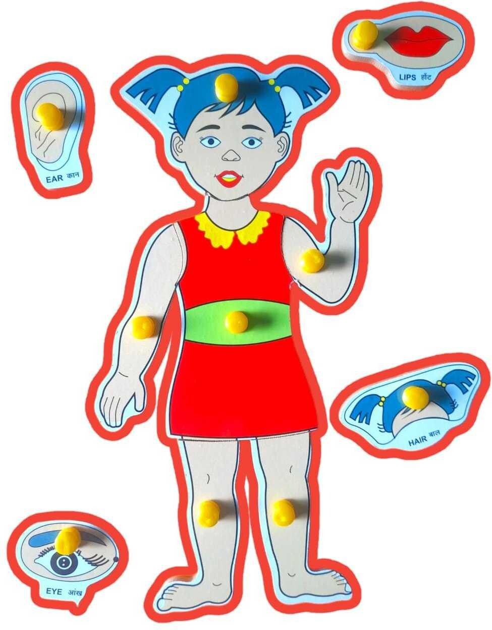 Girls Parts Of Body White base puzzle board-image-45