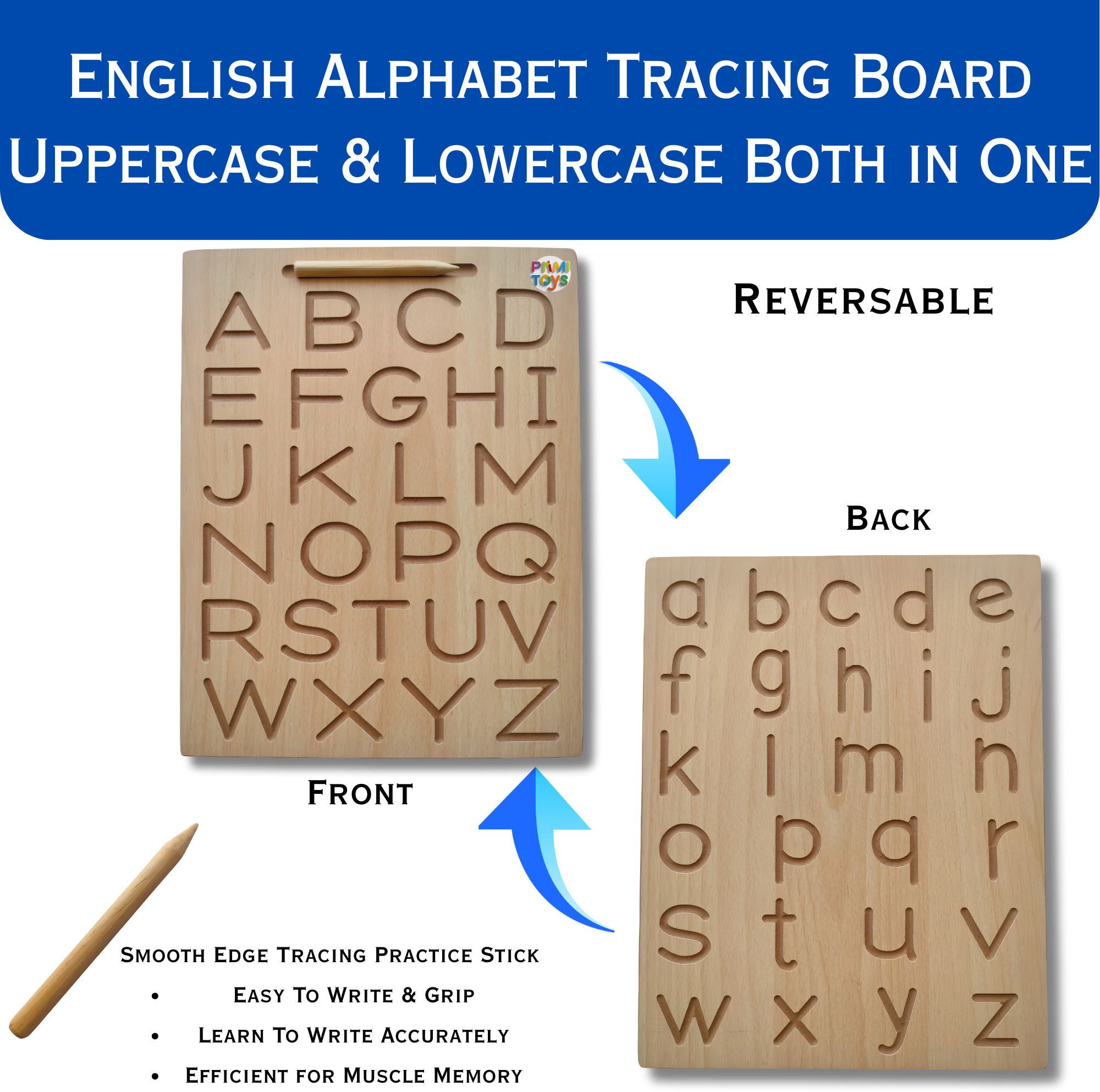 primitoys Wooden Alphabet Tracing Board | ABCD Tracing Board Toys-picture-11