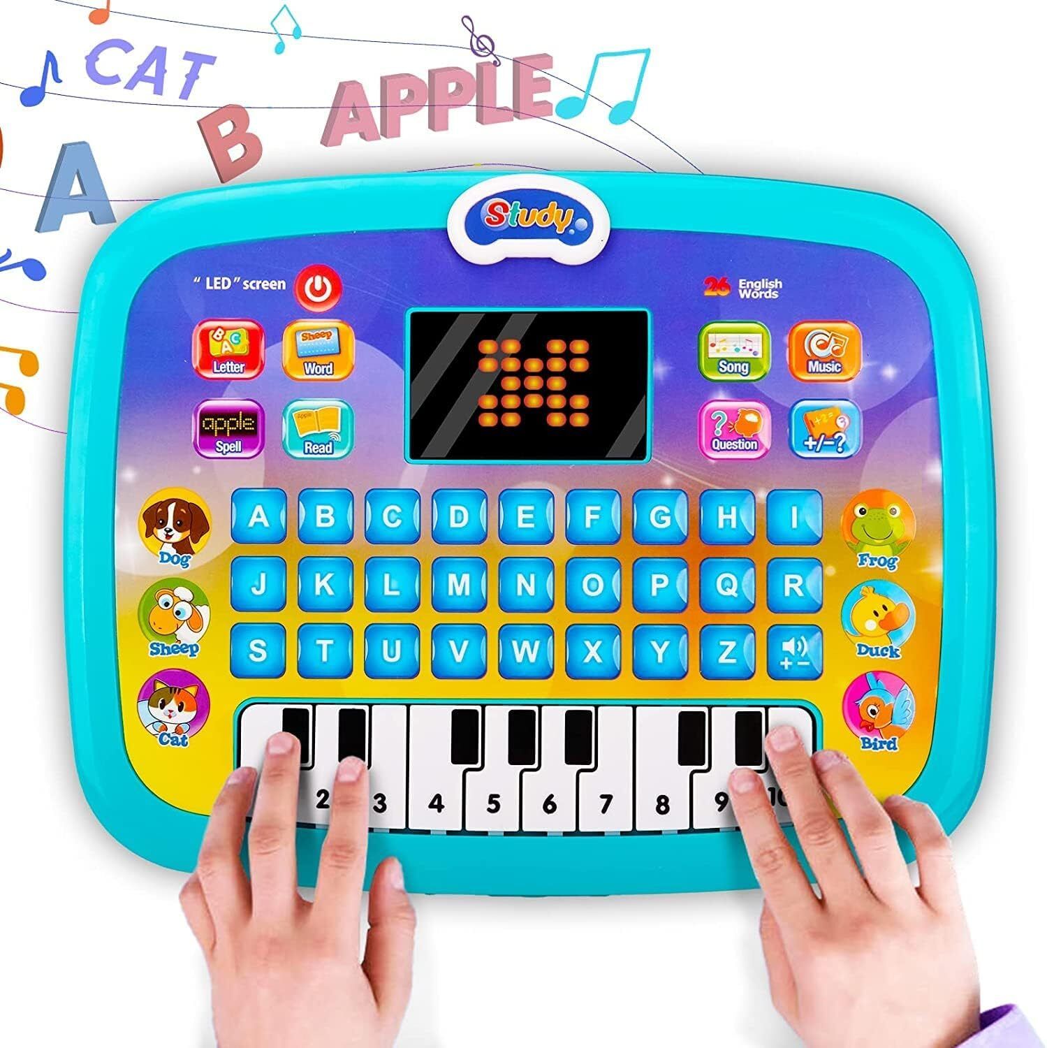 barepepe Educational Laptop Toy for Kids ABCD Learning Numbers Piano Song LED Display Toy-picture-28