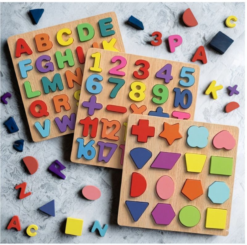 beauty bright 3in1 Wooden Alphabet Number Shape Learning Puzzel Board Set WD-263-picture-8