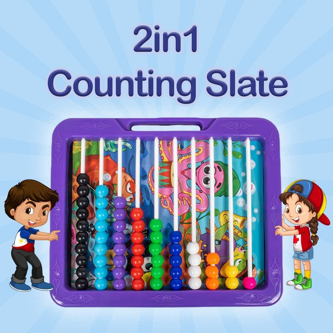 2 in 1 Educational Classic Slate With Duster Scribble Count & Learn With Fun