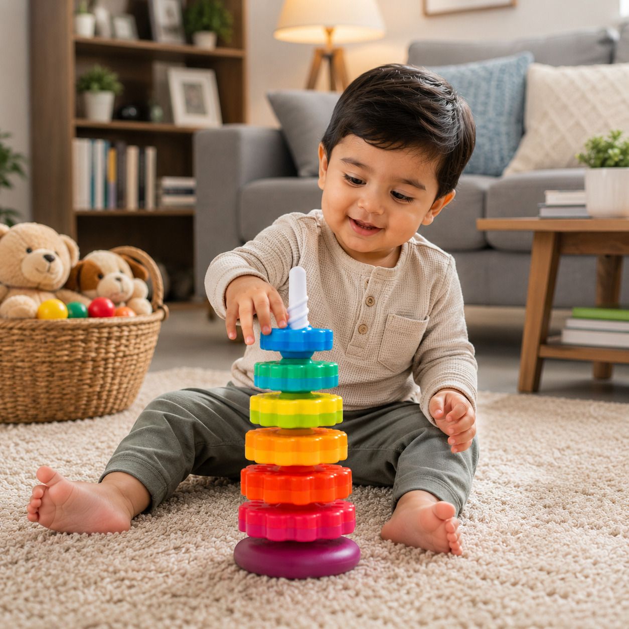 tileez Montessori Stacking Ring Toy for Preschool Kids Learning and Growth-picture-17