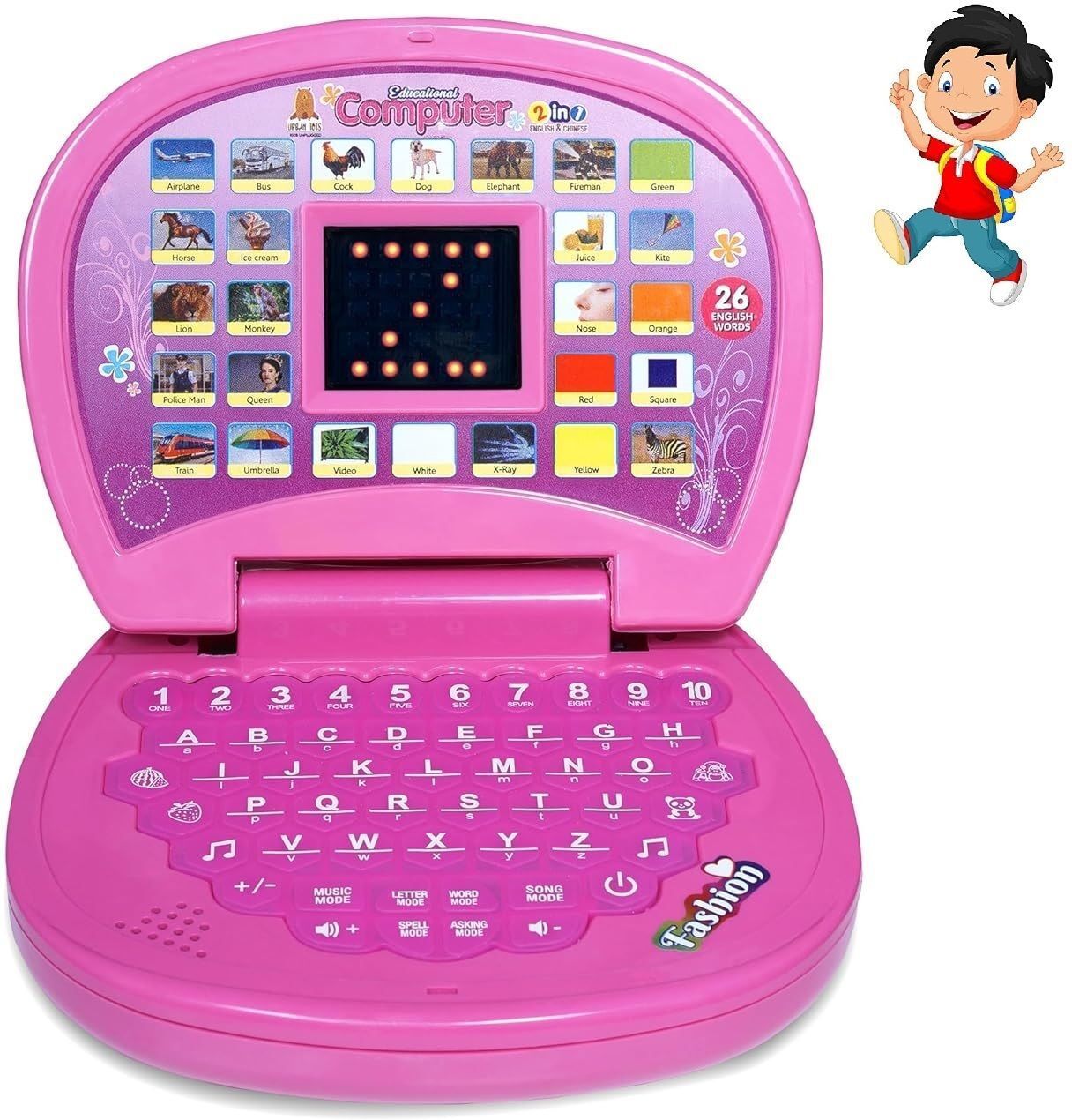 Kids Baby Educational Activity Learning Laptop Toy with LED Display & Music-B88-image-34