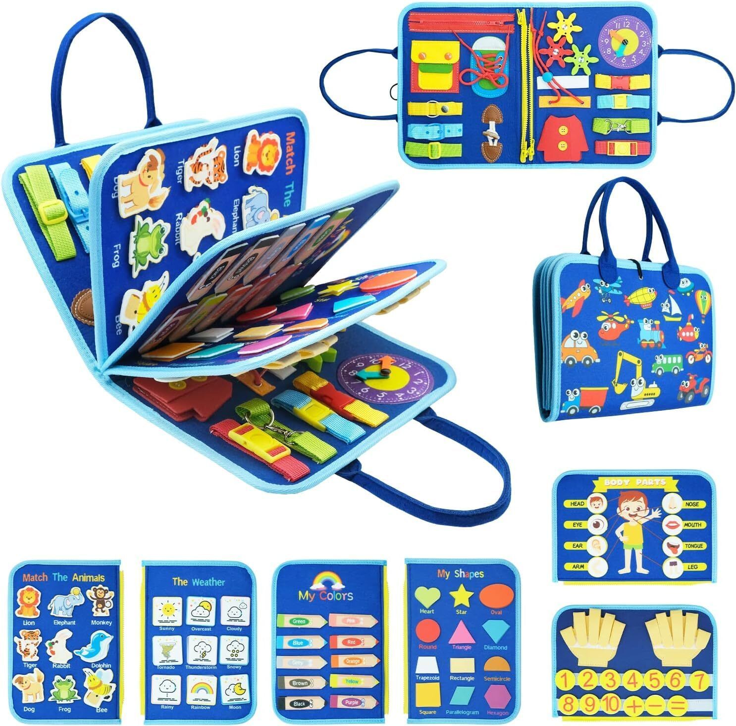 dastvam Kids Busy Book Activity Board for Toddlers Montessori Educational Toy-picture-12