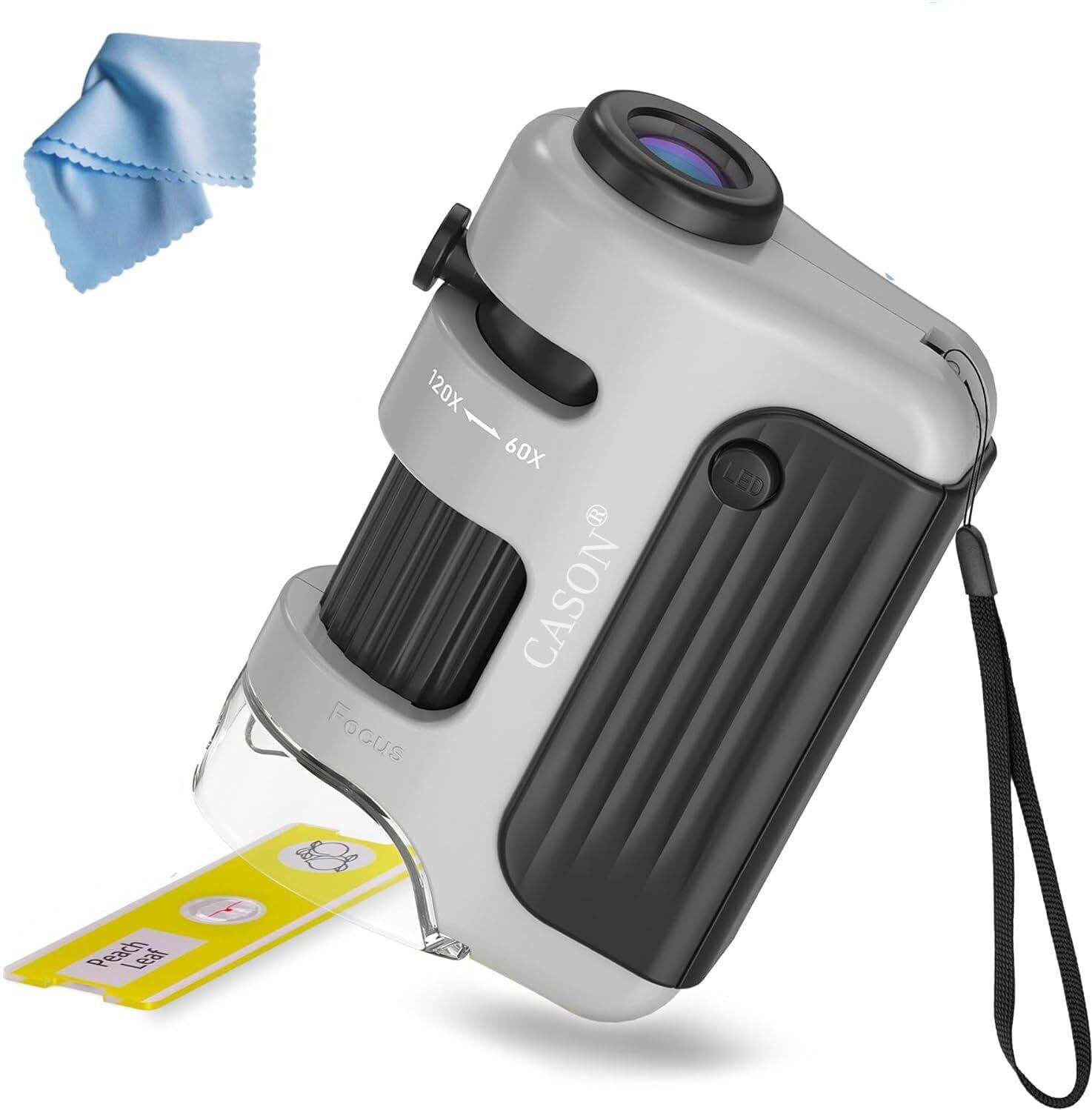 Proffessional Pocket Microscope 60X-120X Mini Microscope for Kids,-image-11