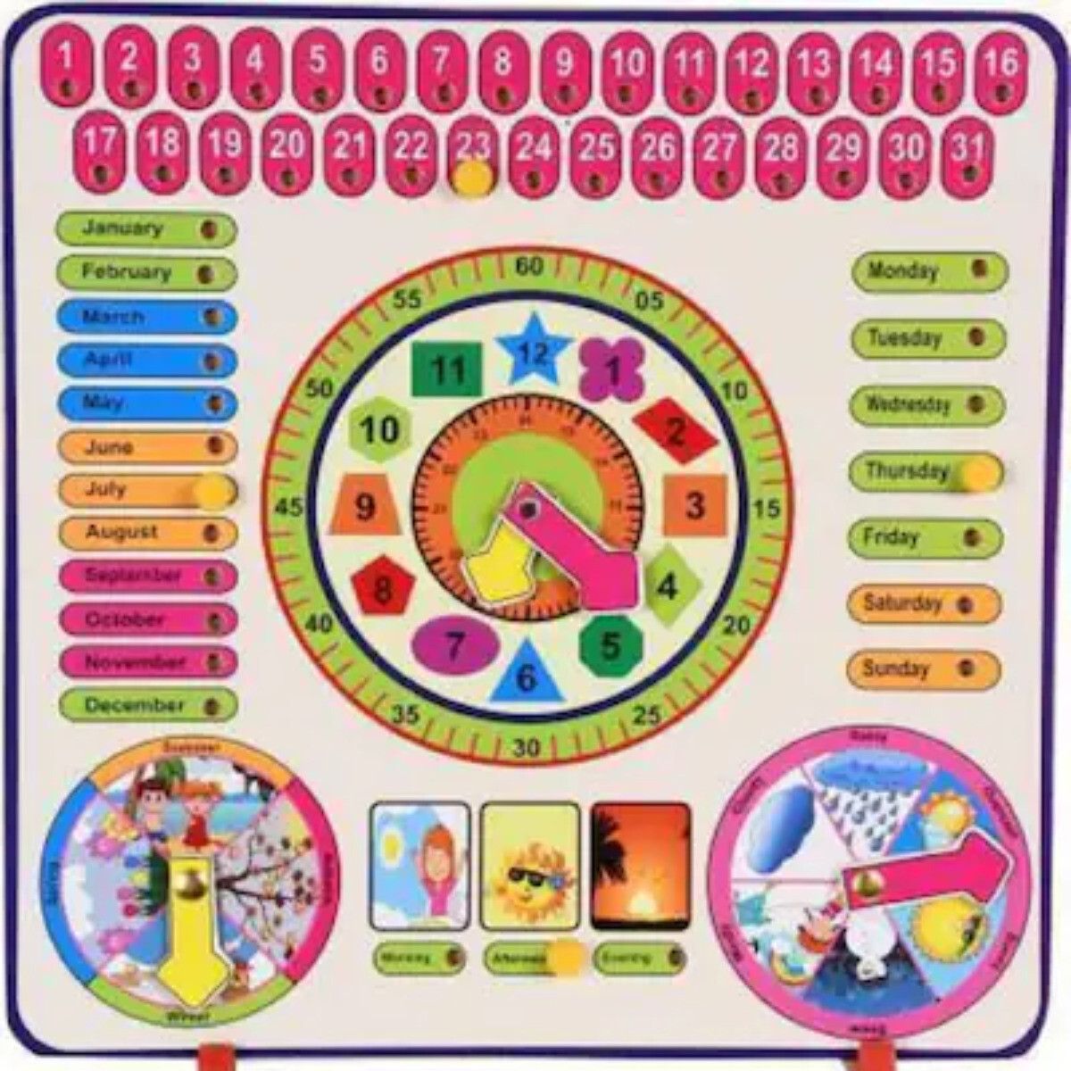 Learning Clock with Bead Lace–Educational Wooden Toy(2-4Years)Boys & Girls-image-6