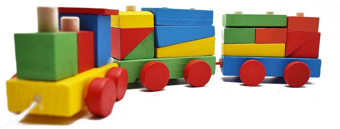 knk infotain Wooden Stacking Blocks Pull Along Train Educational Toy for Kids-picture-26