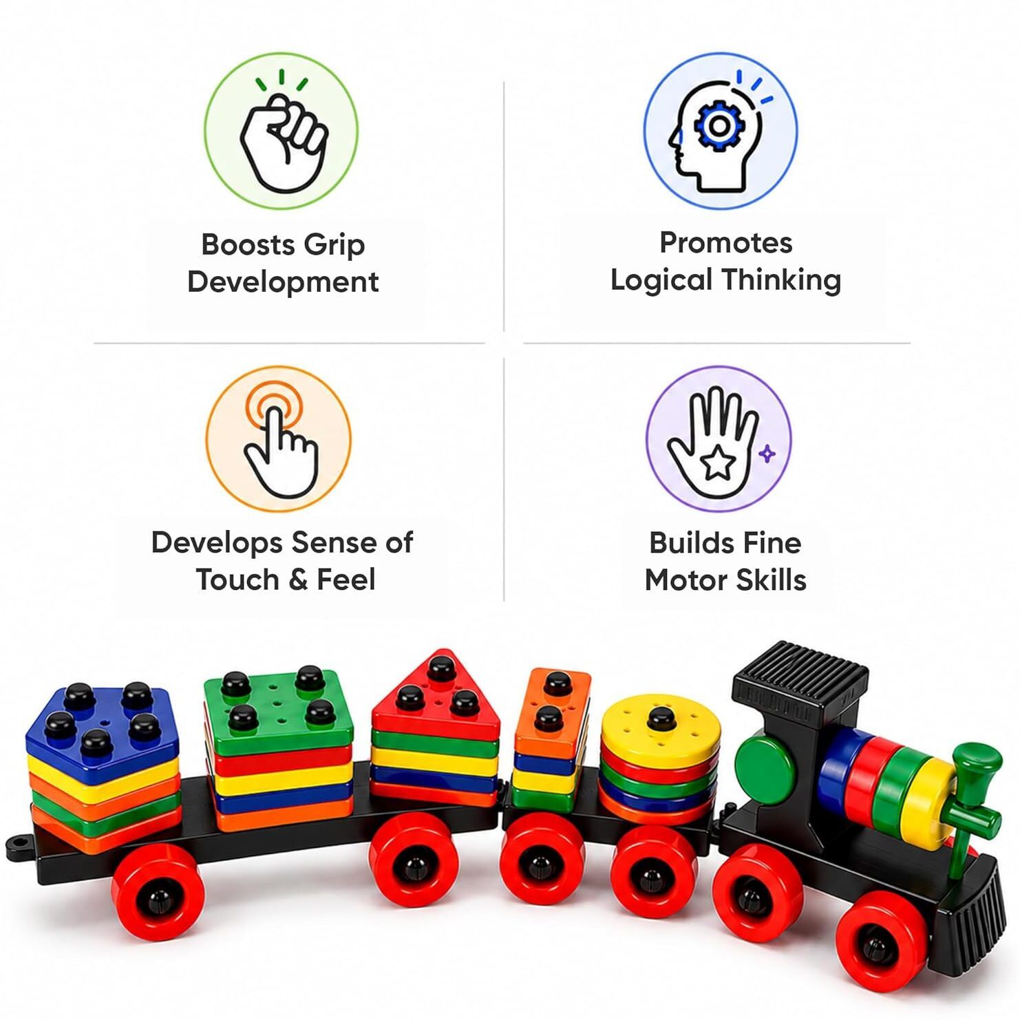 sotnof Educational Geometric Shape Sorting Train Toy for Kids 3+ Learning Puzzle Toy-picture-17