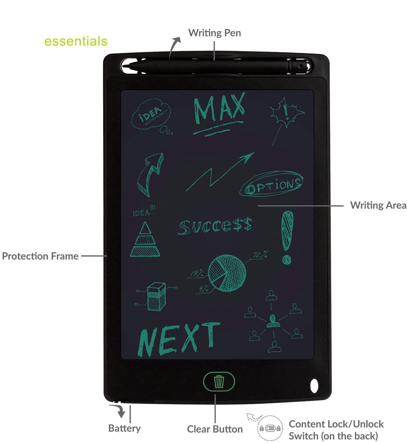 xortic LCD Writing Tablet Scribbling Pad + Stylus Smart Paper for Drawing eWriter-picture-32