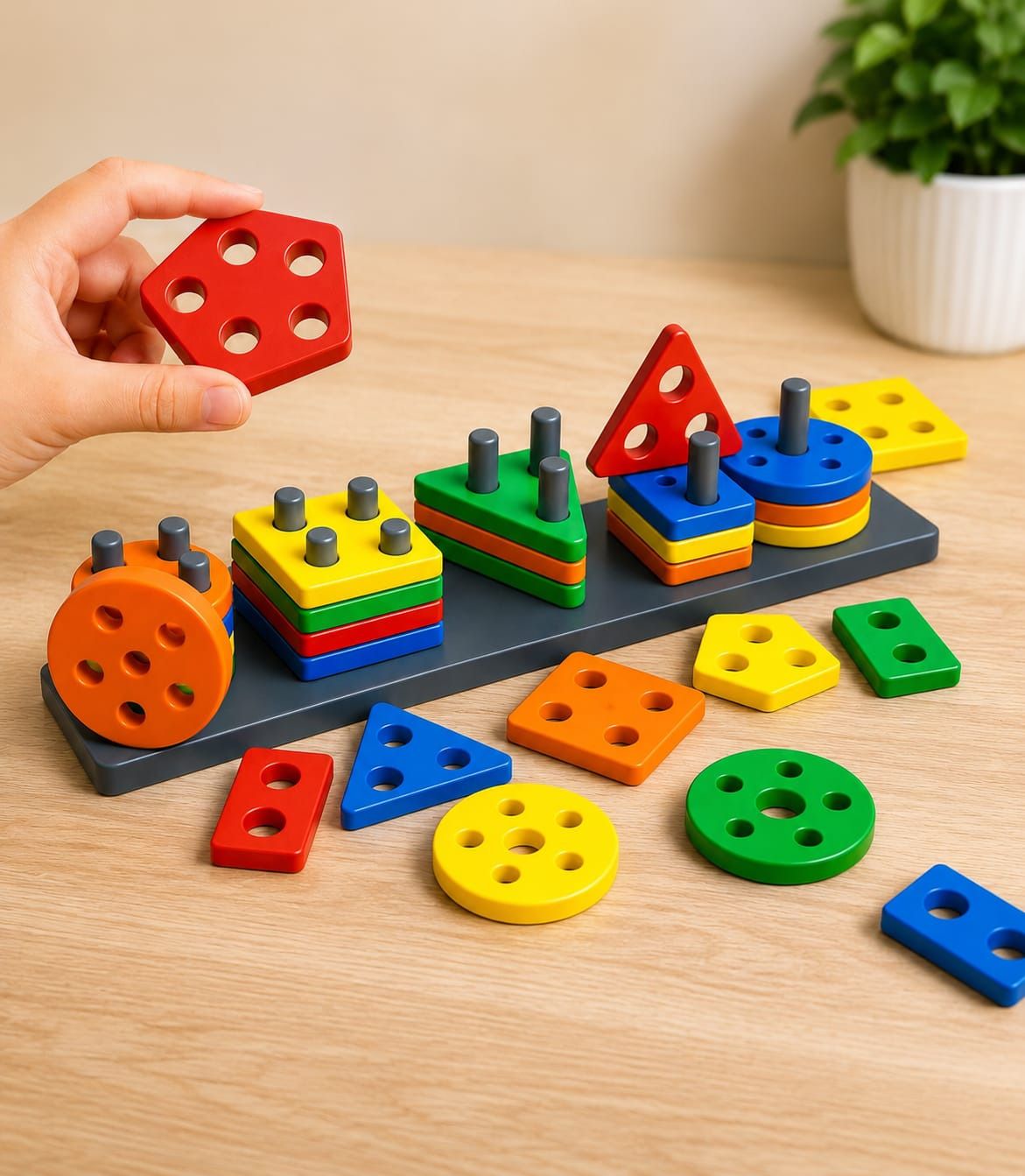 orbinest Geometric colour blocks for sorting and stacking-picture-34