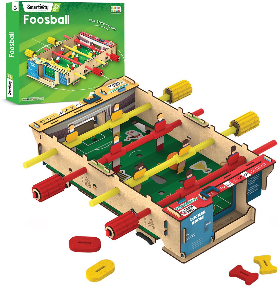 DIY Foosball, Mini Football, Soccer Table STEM Educational Fun Toys, Educational & Construction based Activity Game for Kids 6 to 14, Gifts for Boys & Girls, Learn Science Engineering Project, Made in India
