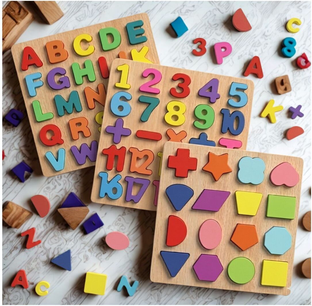 Wooden Educational Learning Board ABC Number Shape Puzzle for Kids M1S708-image-22