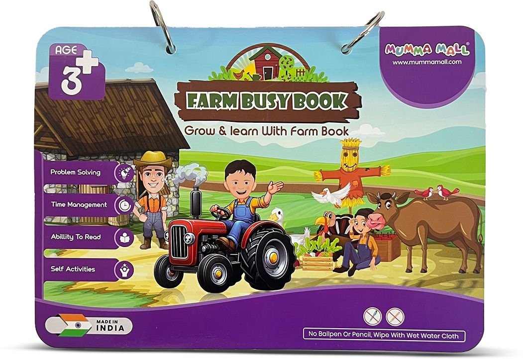 mumma mall Farm Busy Book(3+ Age)with farm animals & more to boost cognitive skills in kids-picture-47