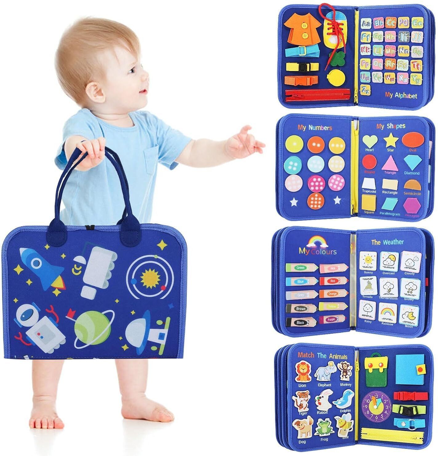 12 in 1 Toddler Busy Binder Learning Educational Board for Kids-image-29