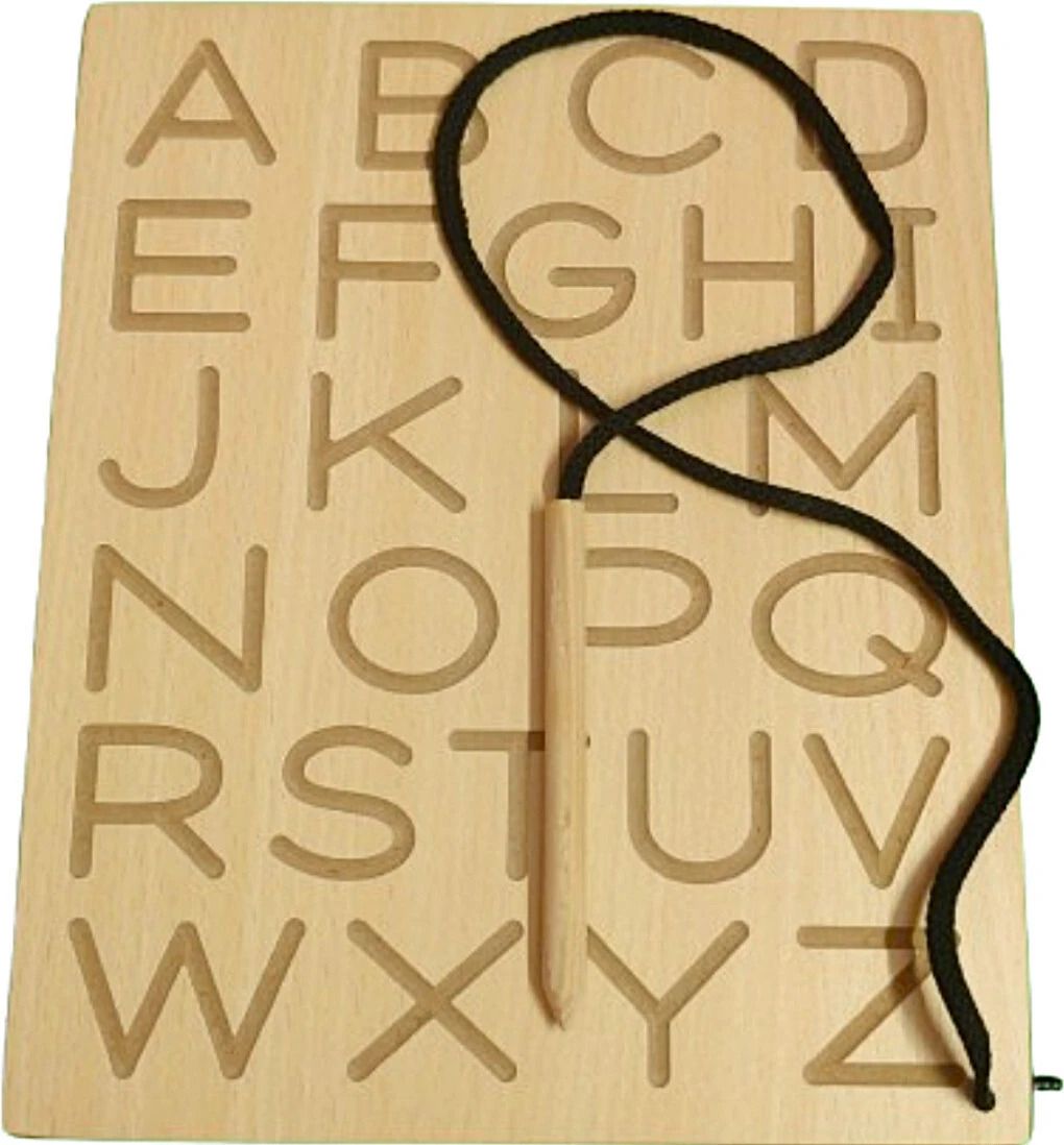 Capital ABCD writing practice board and alphabet practice wooden board-image-26