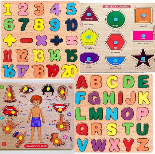 Combo WoodenLearning EducationalBoard Alphabets,0To9Number Counting,BodyPart-image-20