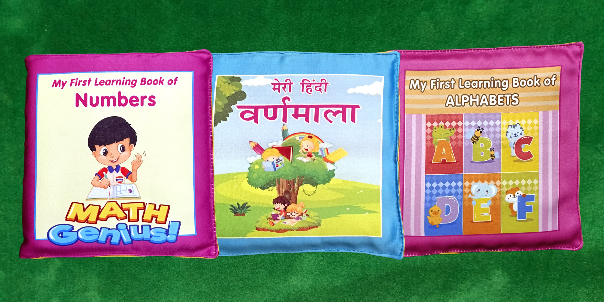 kidoos Combo of 3: Numbers, Varnmala and Alphabets Cloth Learning Books image 1