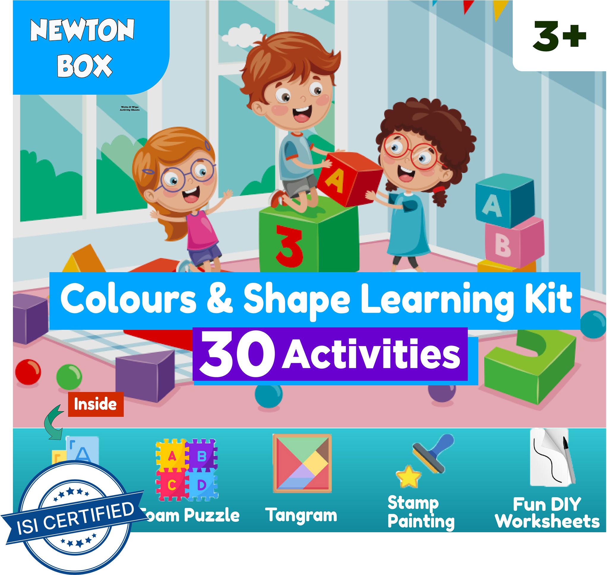 Newton Box 5 in 1 Learning and Education Gift Set | Color and Shapes Theme