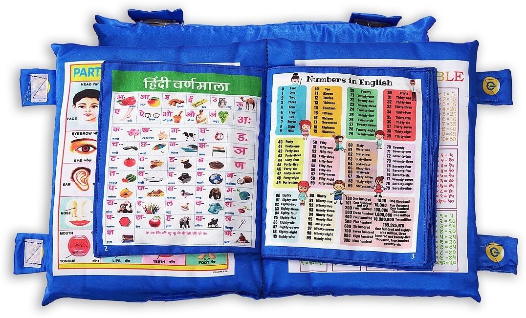 hasper tex Kid's Learning Cushion Book with English Alphabets, , Animals Names (Blue)-picture-13