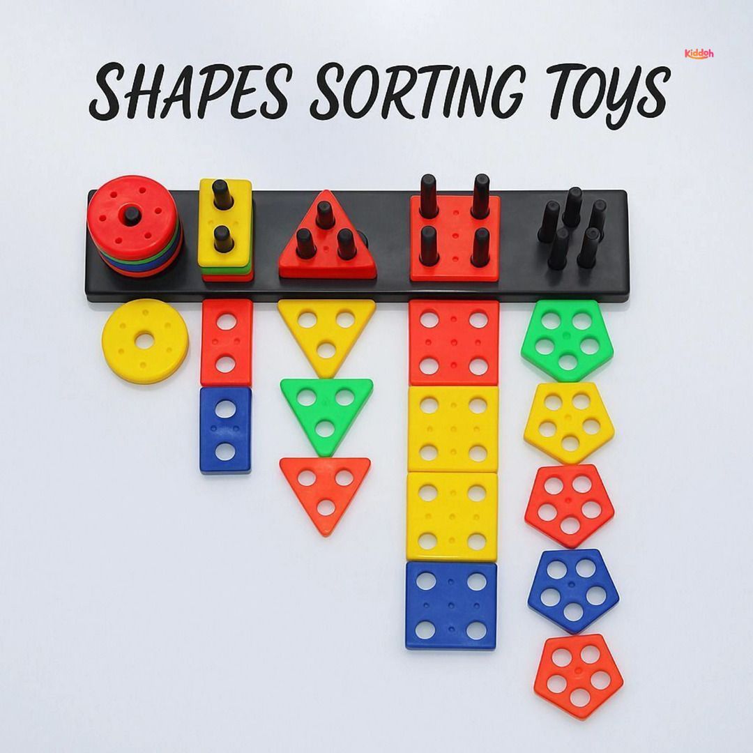 kiddoh TinyGenius Kids Geometric Shape Matching and Stacking Educational Toy Set-picture-45