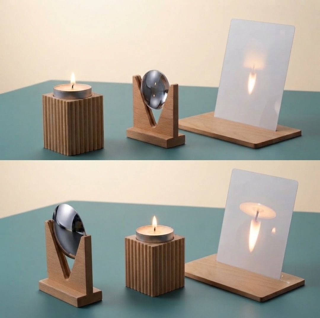 Physics 2 Inch Convex Lens and Concave Mirror Candle Experiment -30cm Focal Kit-image-42