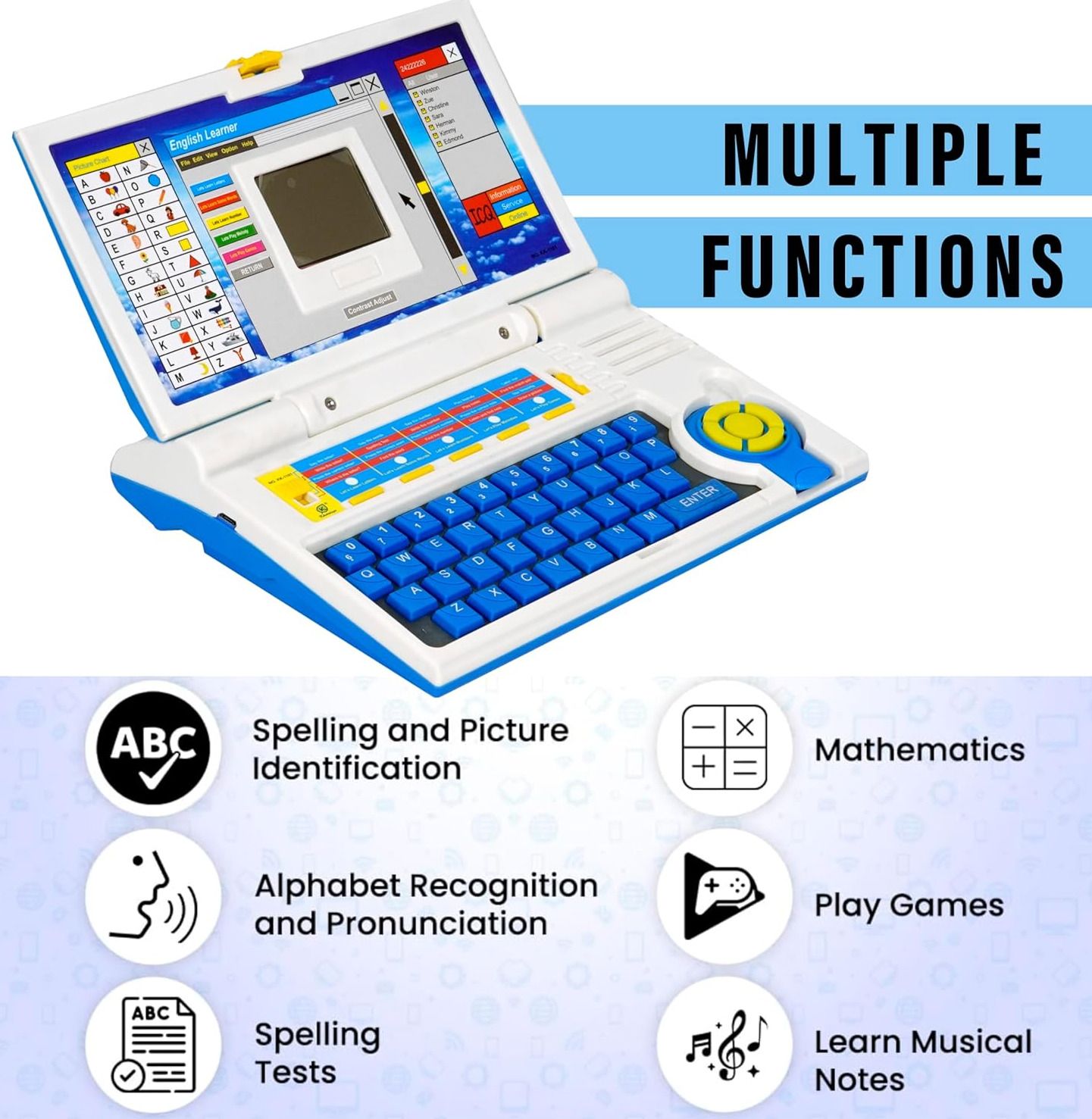 Educational Learning Laptop with 20 Activities Kids Laptop for Boys and Girls-image-10