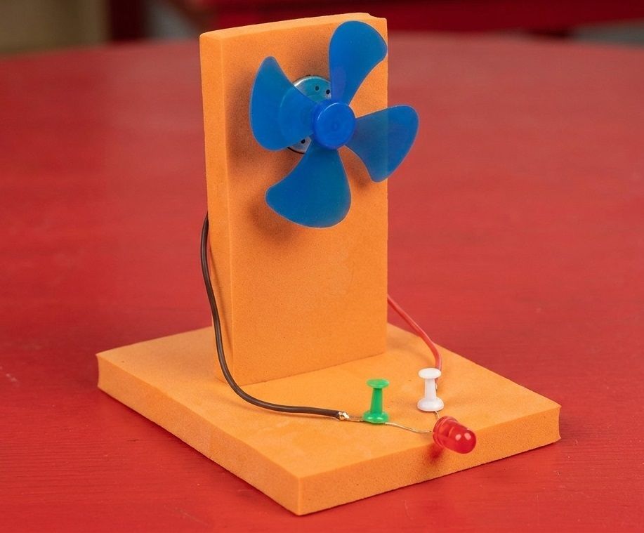 erhindia DIY Windmill LED Light Motorized Science Project Working Kit for School Kids-picture-7