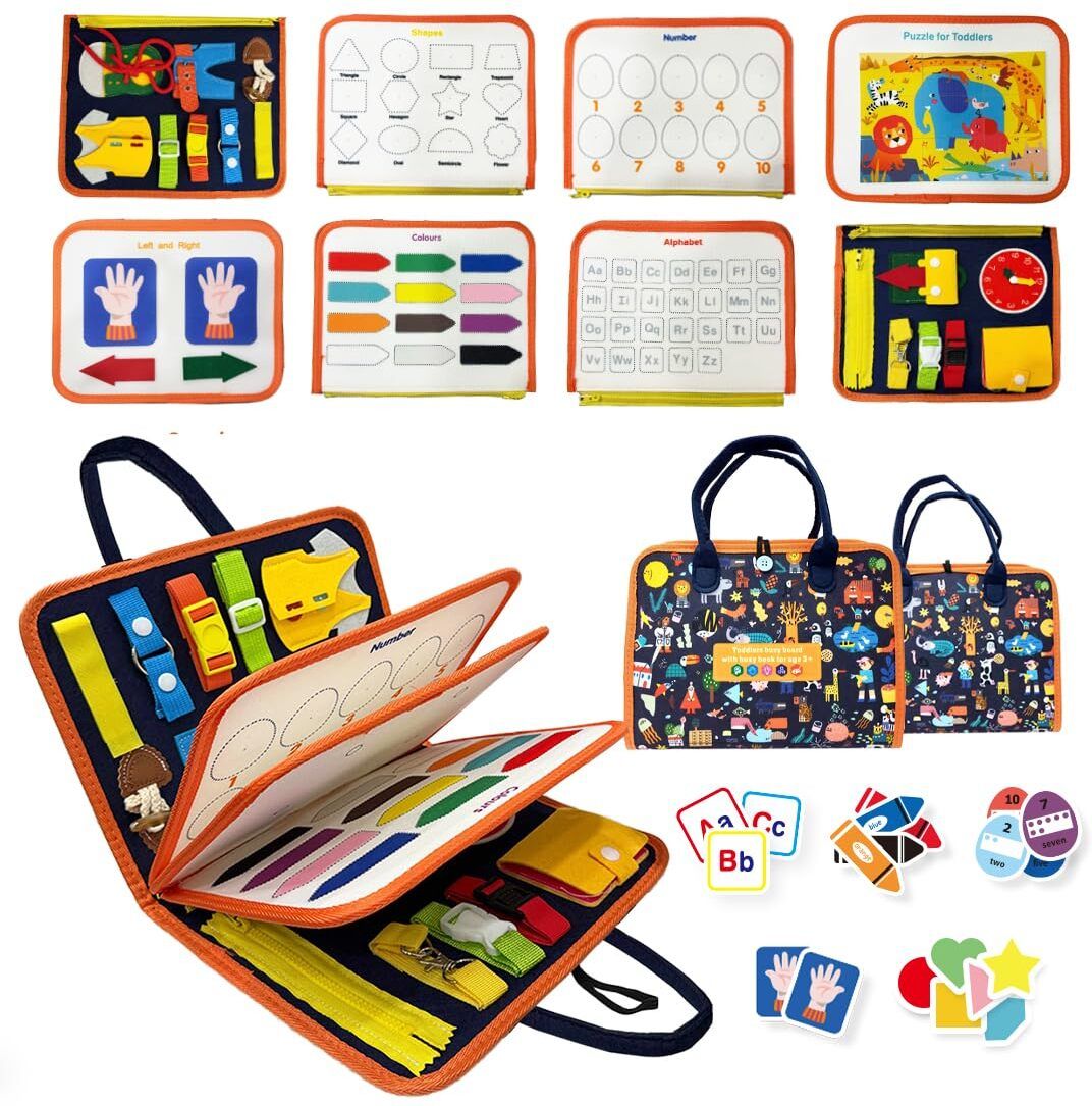wembley usy Board Activity Binder Interactive Sensory Educational Toy for Kids (Animals)-picture-48