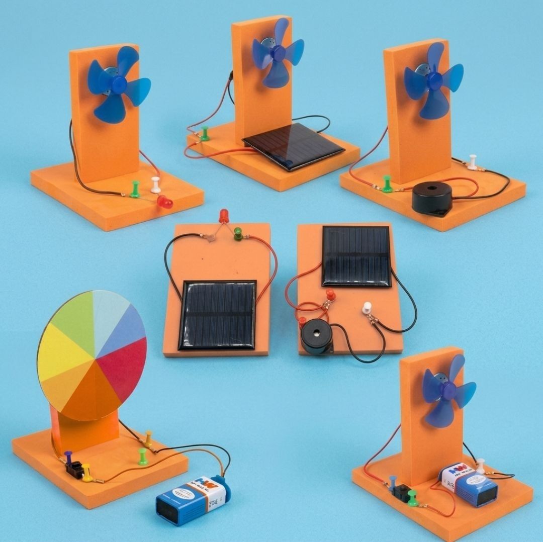 erhindia 7 in 1 DIY Windmill Working Model Kit with LED Solar Panel STEM Science-picture-9