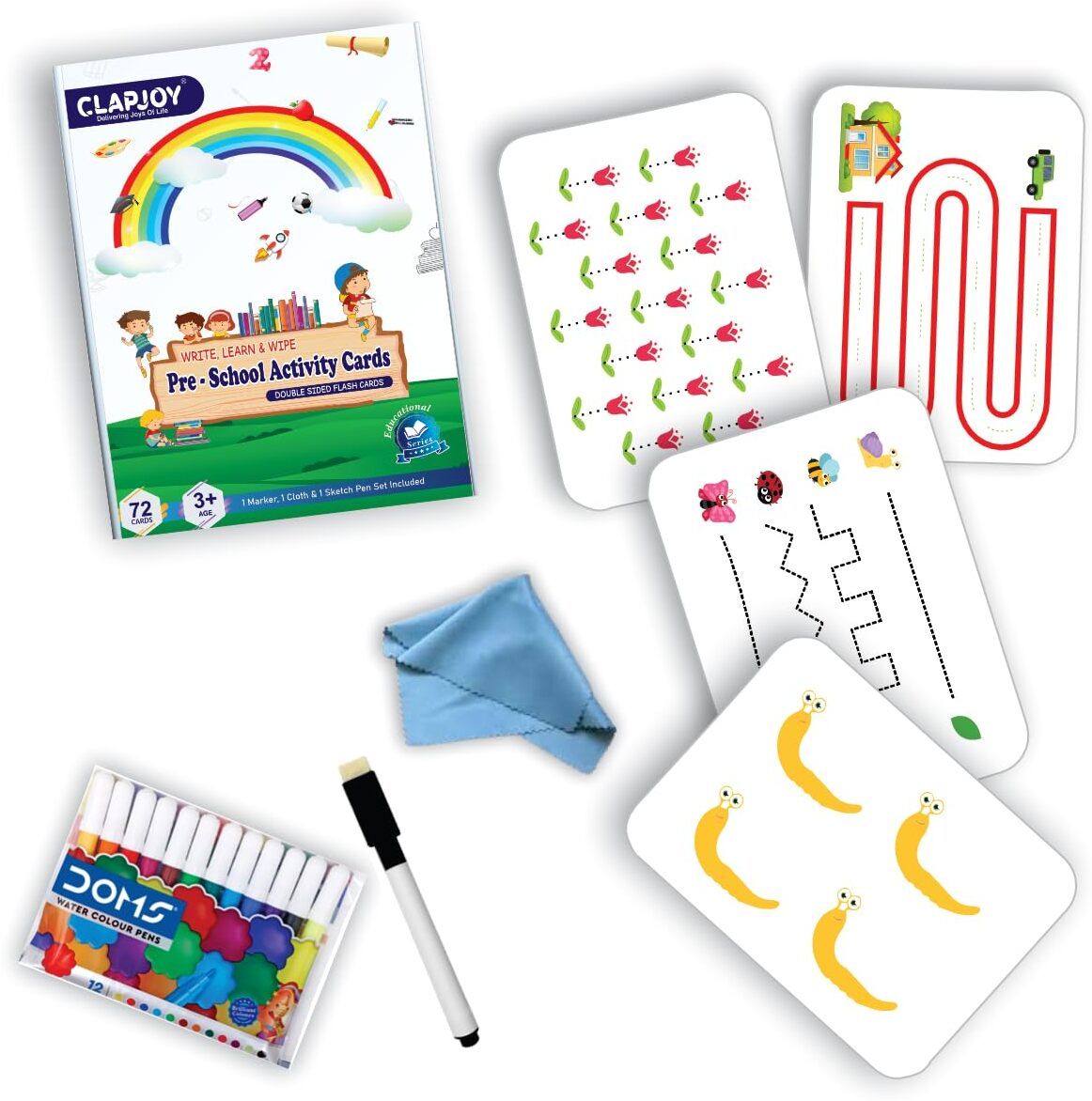 Reusable 72 Pre School Activity Flash Cards for Kids for Age 3+ years-image-32