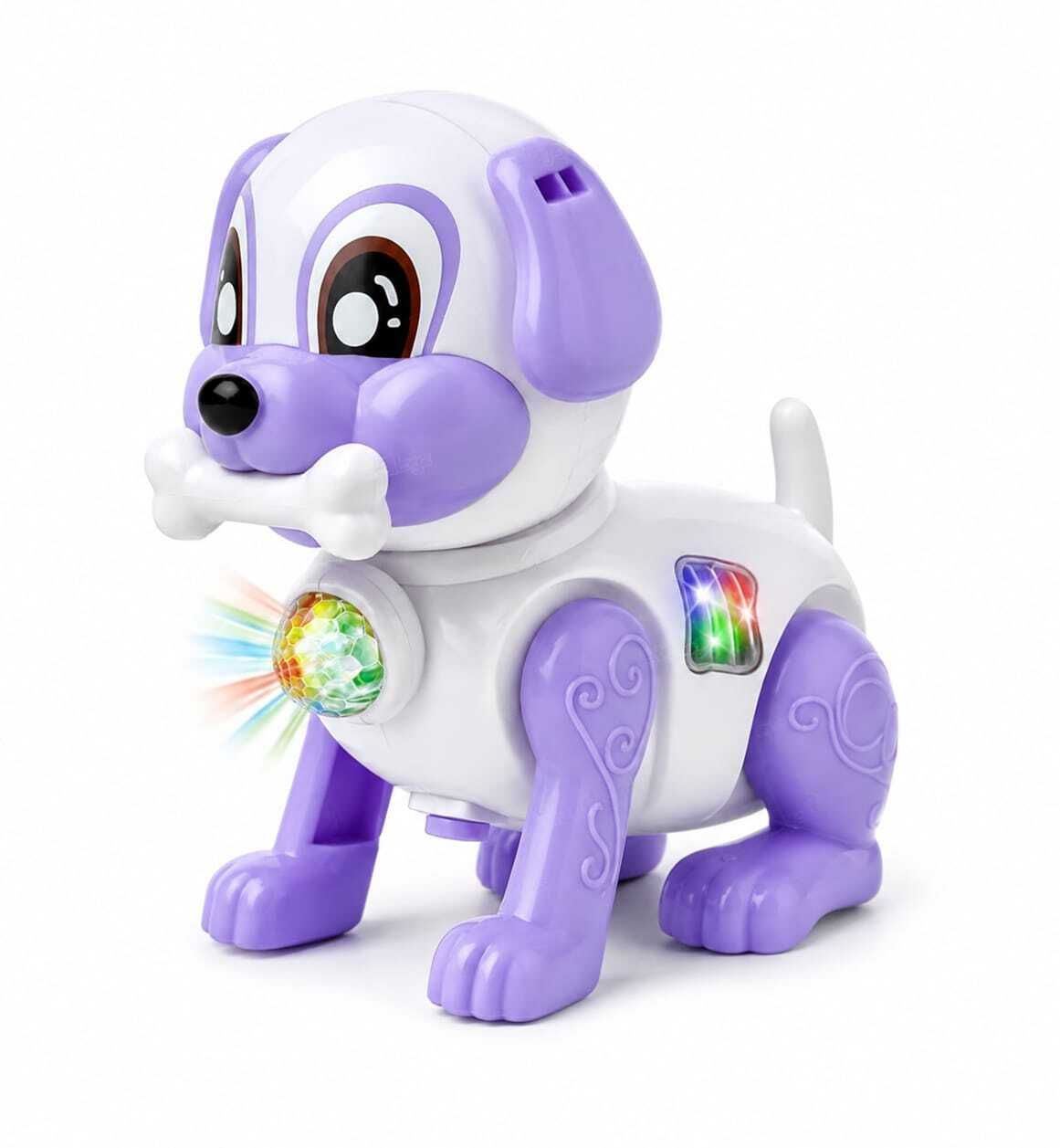 Musical Walking Dog Toy with LED Projection Lights Bump Go Universal Wheel Light-image-1