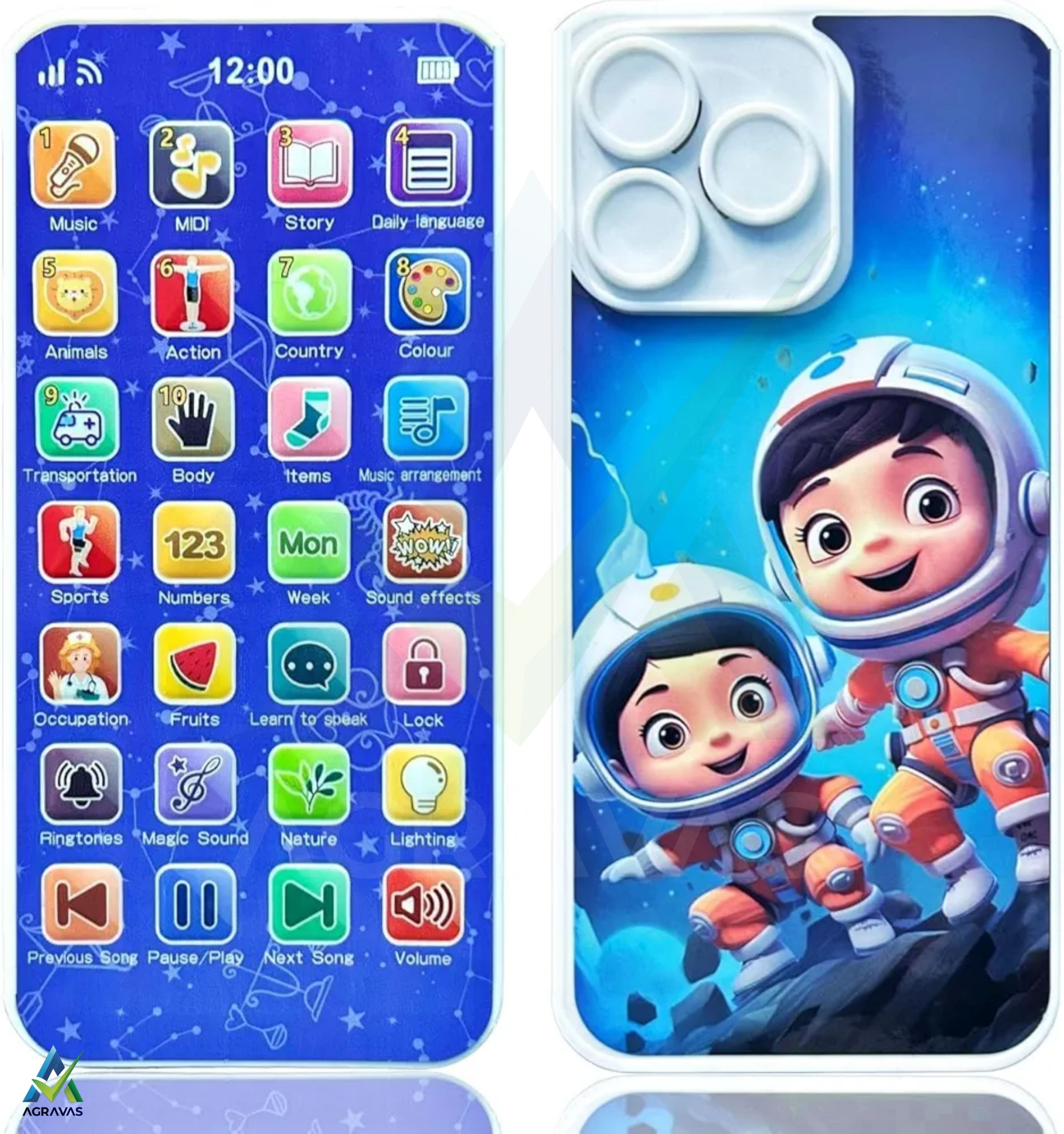 agravas Edu Phone for Kids Screen Free Phone | Educational Learning Mobile Toy-picture-21