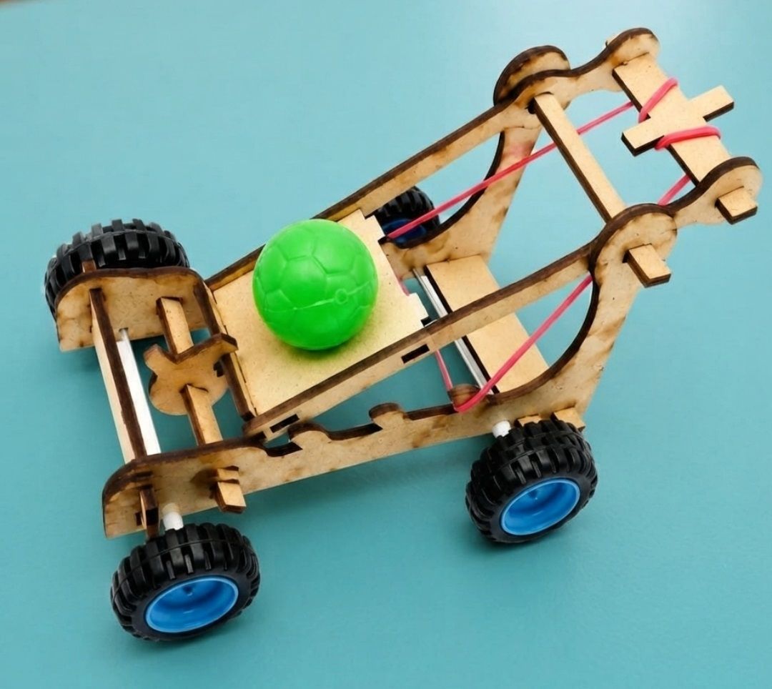 erhindia DIY STEM Wooden Catapult Launcher Ball Shooter Science Project Working Model Kit-picture-13