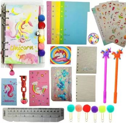 sr toys Unicorn Scrap Book Dairy with Stickers & Accessories (Multicolour)-picture-27