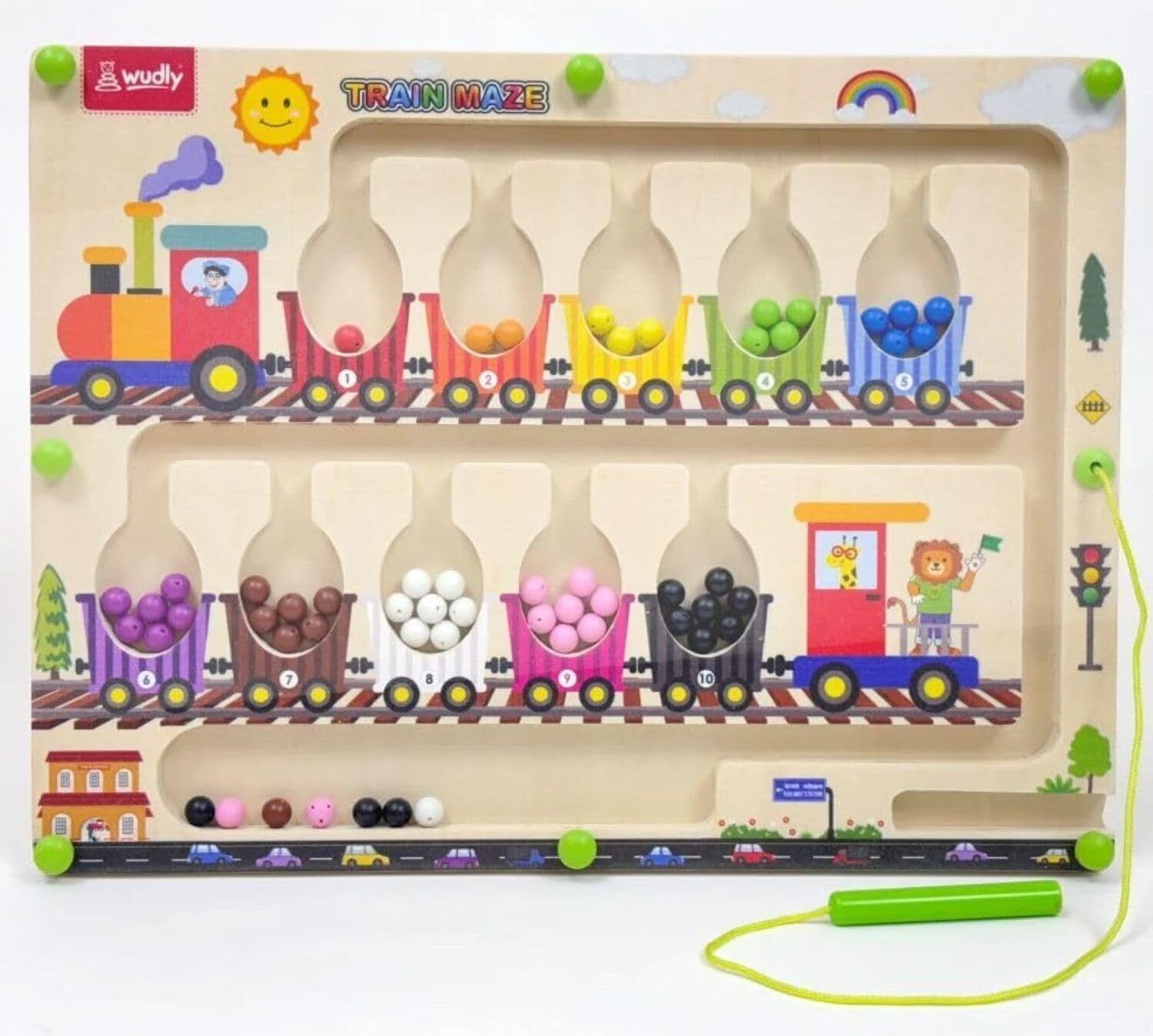 4 in 1 Montessori Magnetic Color and Number Maze Board Puzzle Toy