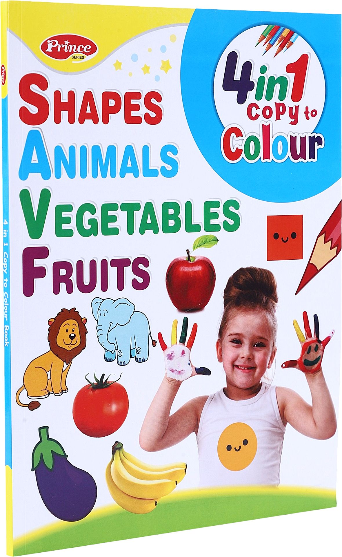 4-in-1 Copy to Colour Book for Kids – Shapes, Animals, Vegetables, and Fruits