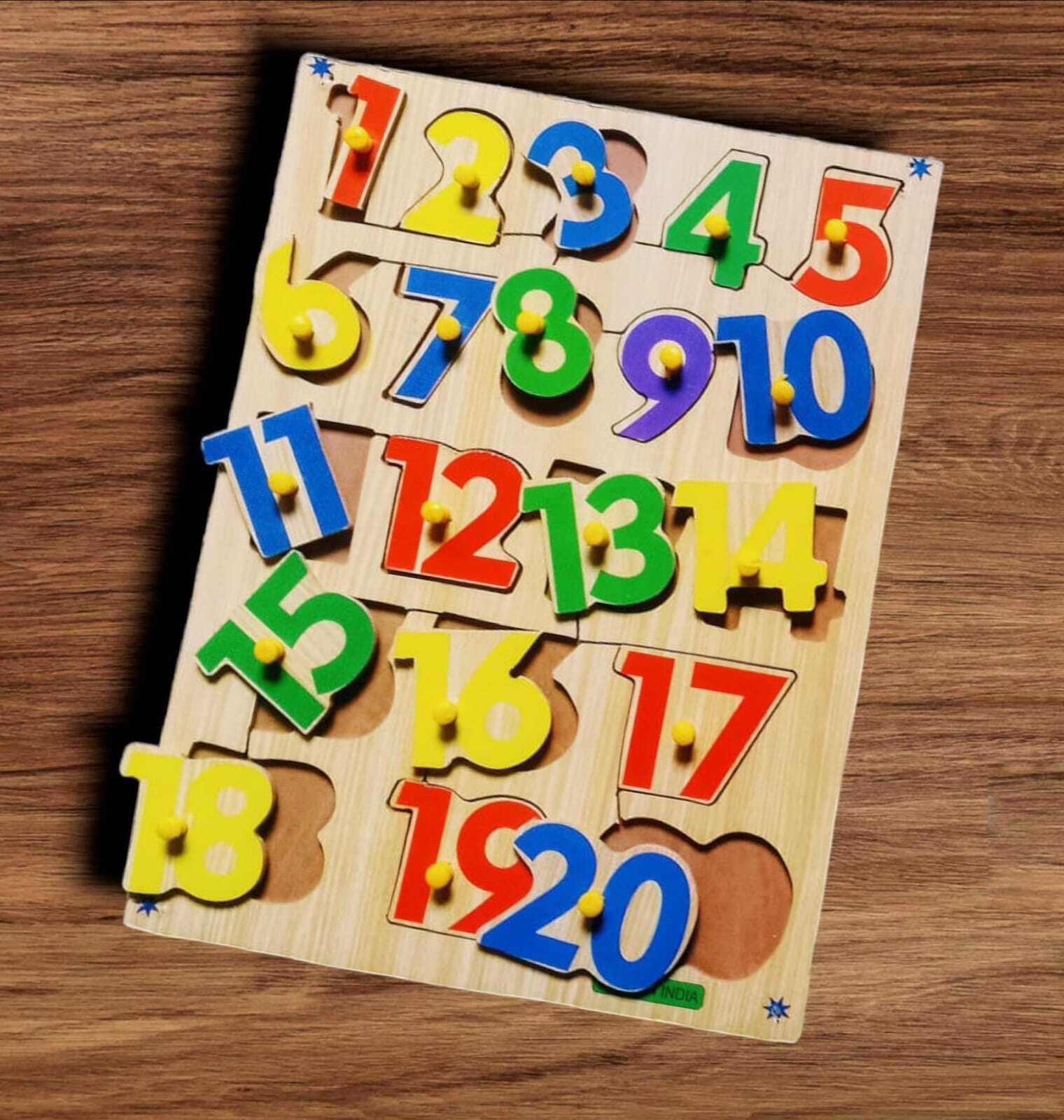 vsindia Wooden Counting Number's 1 to 20 Pine wood Puzzle board for kids +3year's-picture-15
