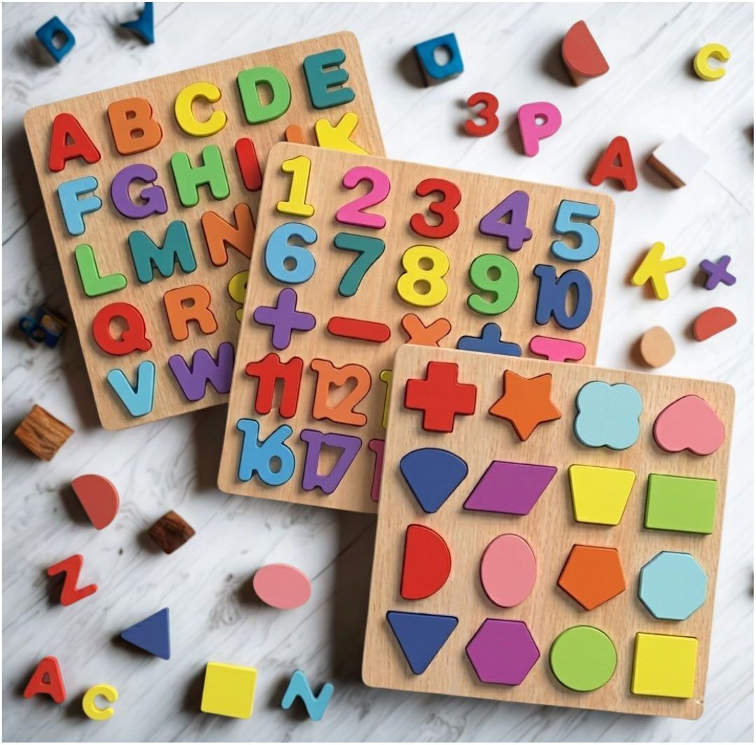 beauty bright Kids Wooden Learning Puzzle Board ABC Number Shape Educational Toy B1T706-picture-34