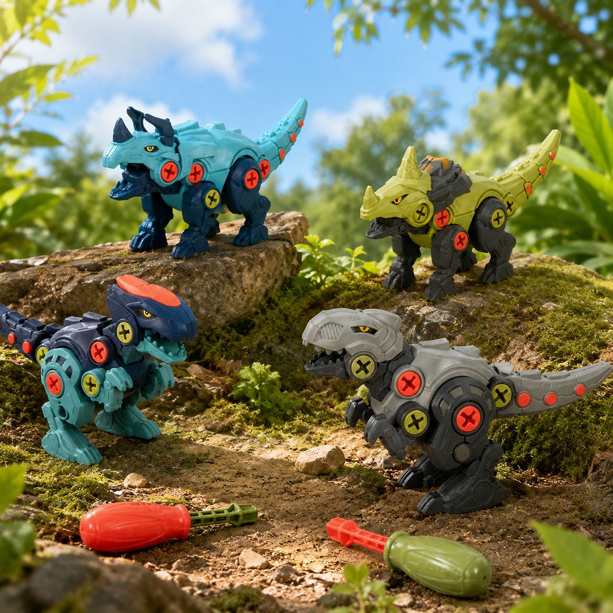 kivora DIY Dinosaur Toy Set for Kids with 2 Screwdrivers, Pack of 4-picture-39