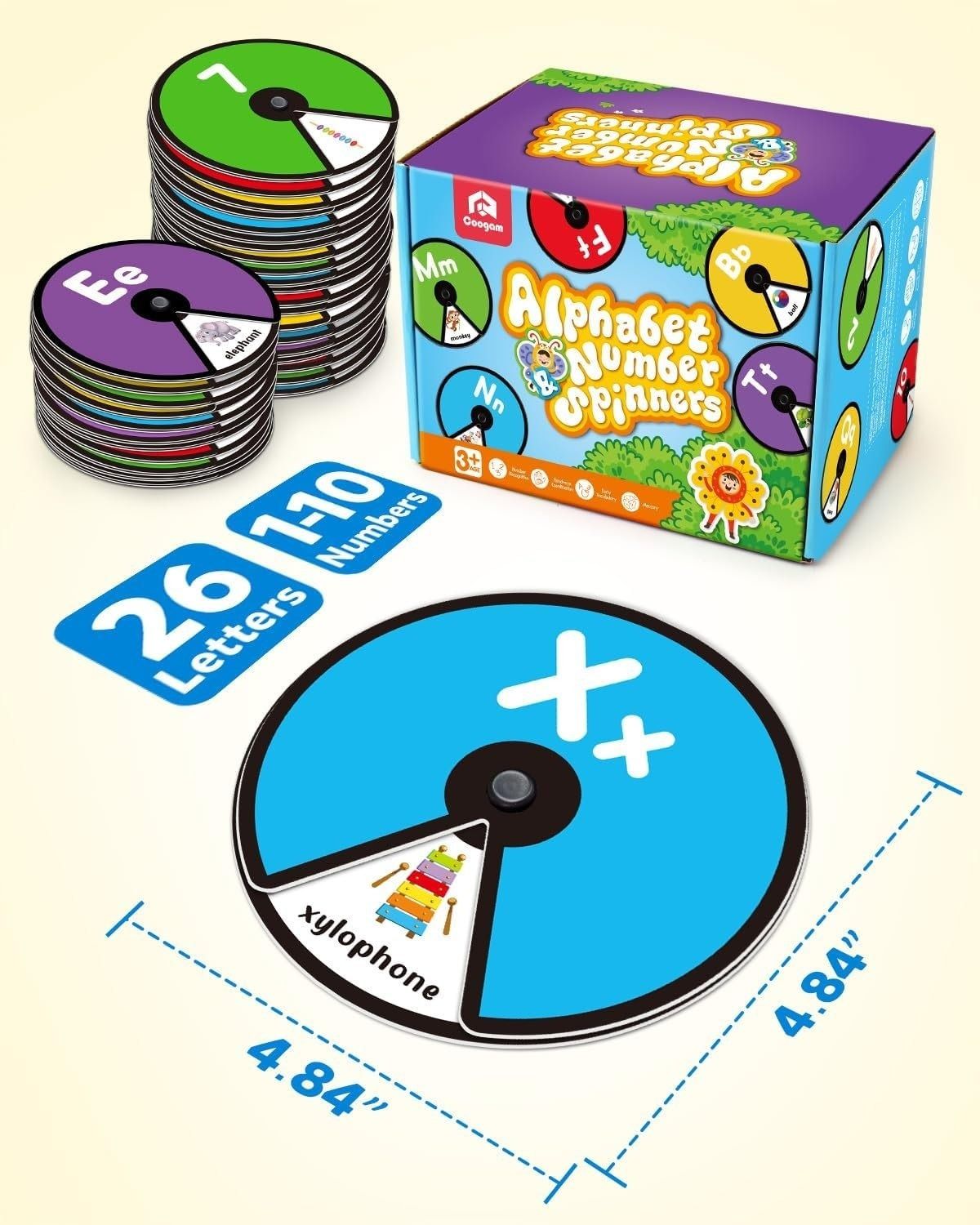 bhvmey Alphabet A to Z Learning Rotating Wheel for Kids-picture-0