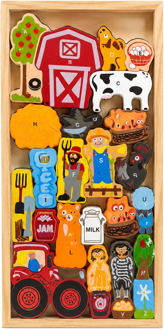 hamdi Wooden Alphabet Food Puzzle Board-picture-36