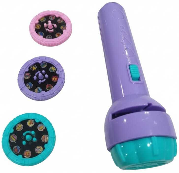 Kids Cartoon Projection Torch Light with 3 Picture Discs